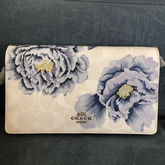 Coach Handbags - Coach Anna Foldover Crossbody Clutch with Kaffe Fassett Print NWT